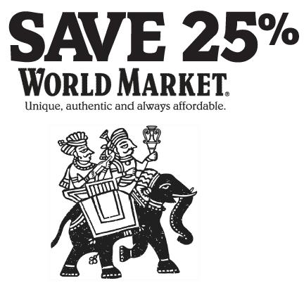 25% off Cost Plus World Market (Online & In-store) | 0
