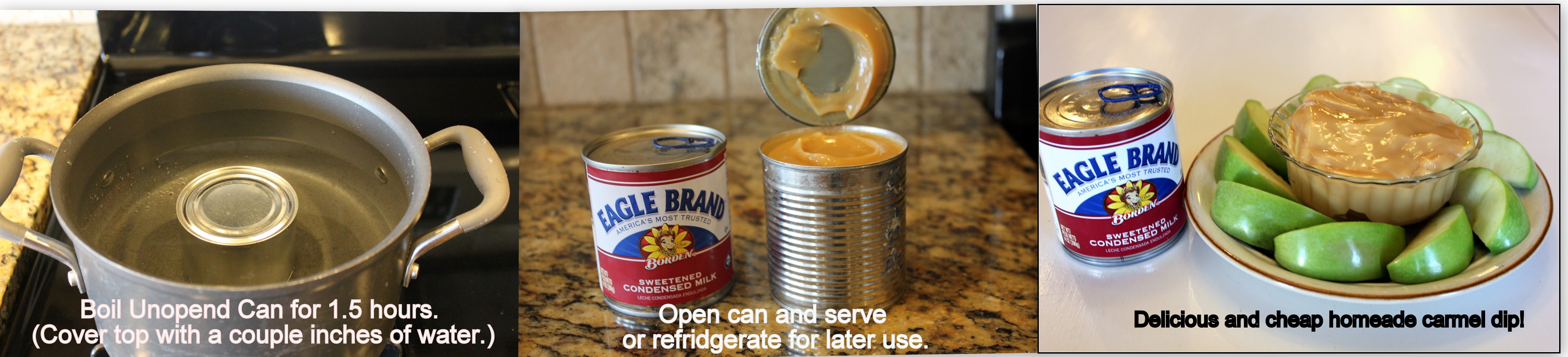 DIY Caramel Dip Boil Condensed Milk In The Can That's It! (Amazing