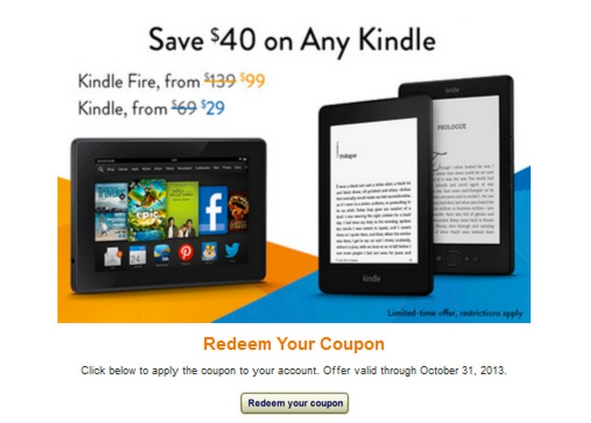 Kindle discount coupon