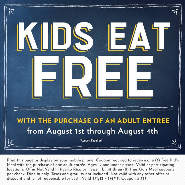 Kid s Eat FREE at Macaroni Grill Kid s Eat FREE at Macaroni Grill