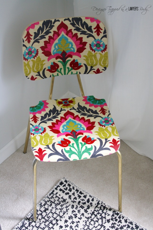 How to “Upholster” a Chair with Fabric and Mod Podge!