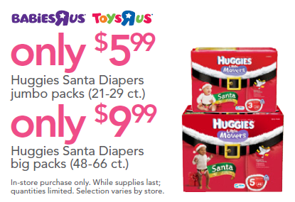 Toys R Us: Huggies Santa Diapers, jumbo pack - only $5.99 ...